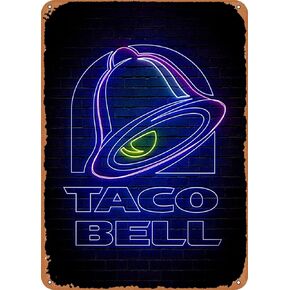 YFSIGN Taco Bell - Retro Metal Tin Sign Vintage Plaque Poster for Home Kitchen Bar Coffee Shop 12x8 Inch, 8inch*12inch