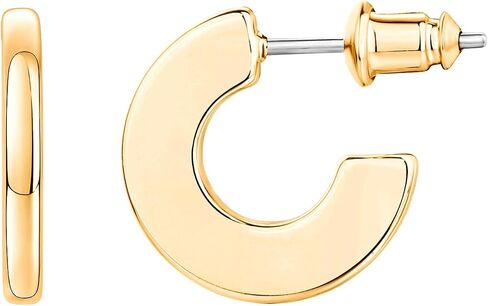 PAVOI 14K Gold Plated Hoop Earrings For Women | 4mm Flat Infinity Gold Hoops Women Earrings | Gold Plated Loop Earrings For Women | Lightweight Hoop Earrings Set For Girls in Saudi Arabia