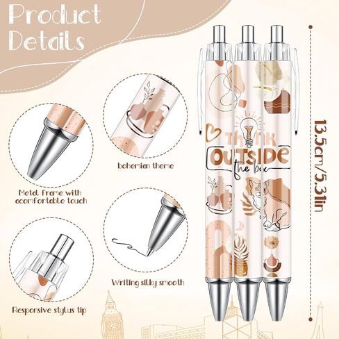 Western Cowboy Ballpoint Pens - 24PCS Cute Cowboy Print Pens Set Horse Cow Skull Smooth Writing Pens Retractable Boots Hat Pen for Office Stationery School Supplies for Women Teacher Gifts in Saudi Arabia