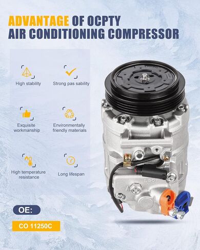 OCPTY Air Conditioning Compressor CO 11250C for BMW 545i 550i 645Ci 650i 745i 745Li 750i 750Li 760i 760Li 4.4L 4.8L 6.0L 2004-2010 in Saudi Arabia