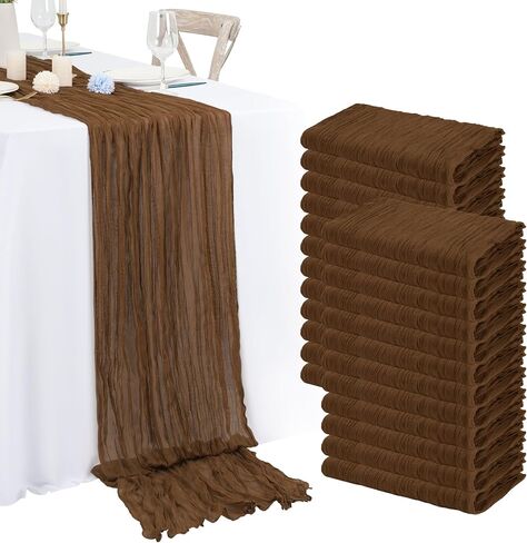 24 Pack Black Cheesecloth Table Runner 6FT Boho Gauze Table Runner Rustic Romantic Cheese Cloth Table Runner for Wedding Birthday Baby Shower Party Table Decorations in Saudi Arabia
