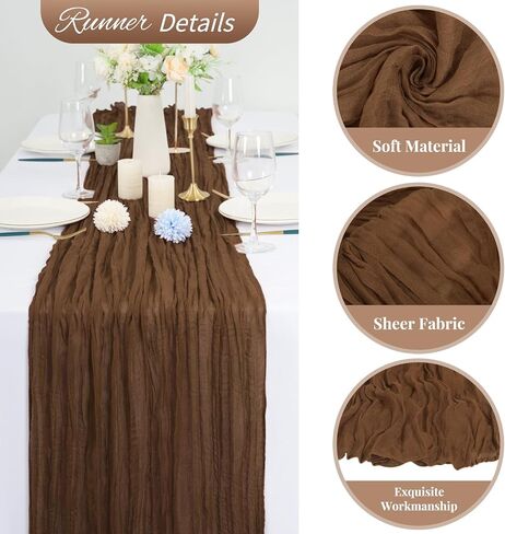 24 Pack Black Cheesecloth Table Runner 6FT Boho Gauze Table Runner Rustic Romantic Cheese Cloth Table Runner for Wedding Birthday Baby Shower Party Table Decorations in Saudi Arabia