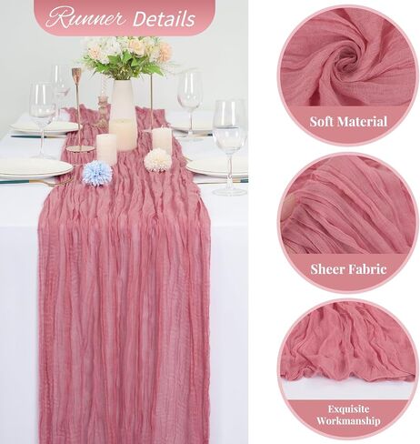 24 Pack Black Cheesecloth Table Runner 6FT Boho Gauze Table Runner Rustic Romantic Cheese Cloth Table Runner for Wedding Birthday Baby Shower Party Table Decorations in Saudi Arabia