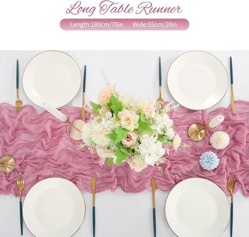 24 Pack Black Cheesecloth Table Runner 6FT Boho Gauze Table Runner Rustic Romantic Cheese Cloth Table Runner for Wedding Birthday Baby Shower Party Table Decorations in Saudi Arabia