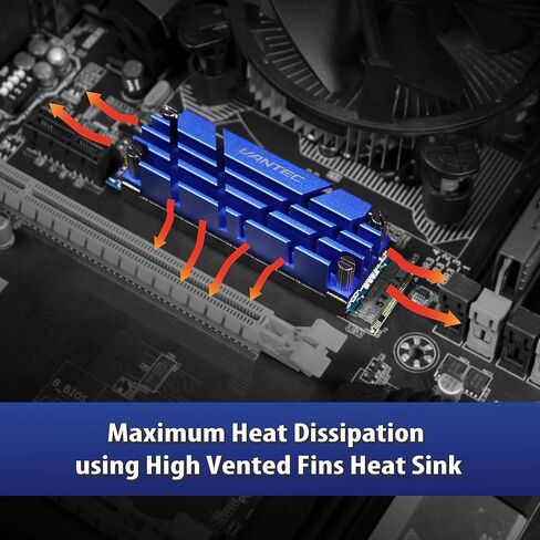 Vantec ICEBERQ M.2 NVMe/SSD Heat Sink with Thermal Pad (HS-NVME150-BK, Black) in Kuwait