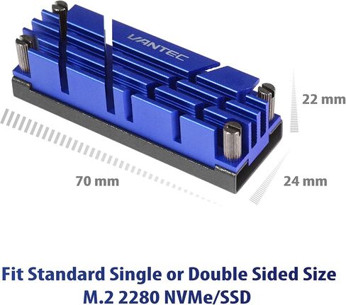 Vantec ICEBERQ M.2 NVMe/SSD Heat Sink with Thermal Pad (HS-NVME150-BK, Black) in Kuwait