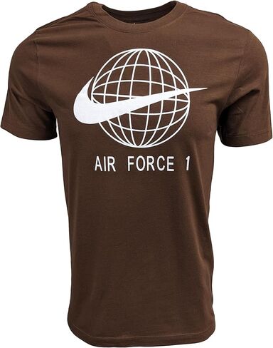 Nike Men's Sportswear Swoosh T-Shirts (Small, Brown (Global AF1)) in Saudi Arabia