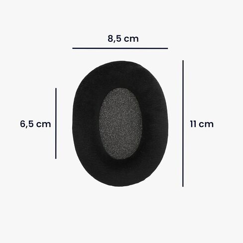 kwmobile 2X Earpad Compatible with Sennheiser Game ONE/Game Zero / HD380PRO / PXC450 / PXC350 / PC350 / PC360 - Replacement Velour Earpad Cushion for Headphones - Black in Saudi Arabia