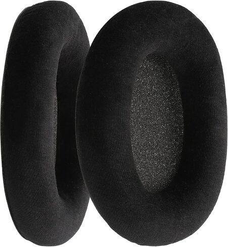 kwmobile 2X Earpad Compatible with Sennheiser Game ONE/Game Zero / HD380PRO / PXC450 / PXC350 / PC350 / PC360 - Replacement Velour Earpad Cushion for Headphones - Black in Saudi Arabia
