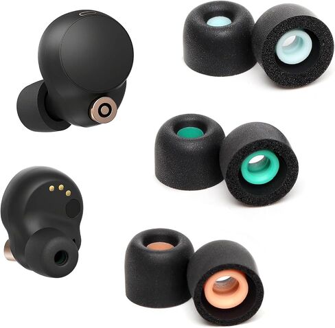 3 Pairs Memory Foam Eartips Ear Buds for Sony WF-1000XM4, Ear Tips Replacement Sony Ear Piece Foam Tips for WF-1000XM4 Fit Charging Case(Matt Surface, SML) in Saudi Arabia