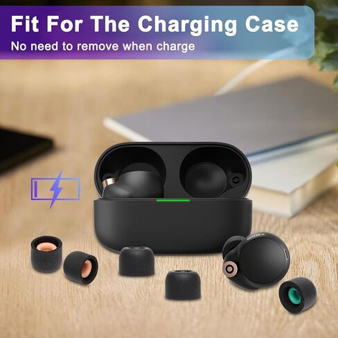 3 Pairs Memory Foam Eartips Ear Buds for Sony WF-1000XM4, Ear Tips Replacement Sony Ear Piece Foam Tips for WF-1000XM4 Fit Charging Case(Matt Surface, SML) in Saudi Arabia