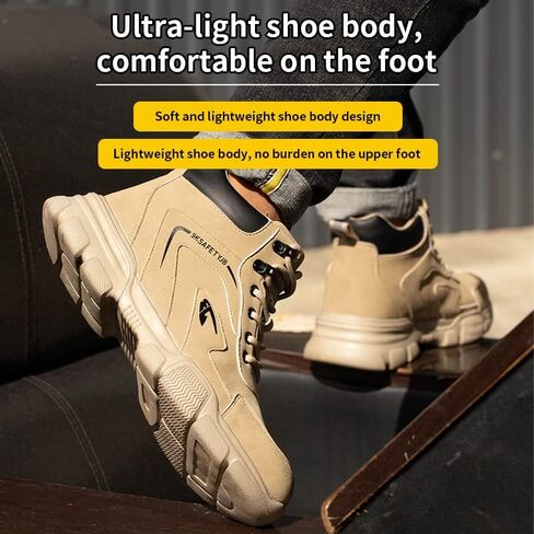 Waterproof Work Boots Steel Toe Cap Shoe Men Women Lightweight Comfortable Mid Top Safet Trainers in Saudi Arabia