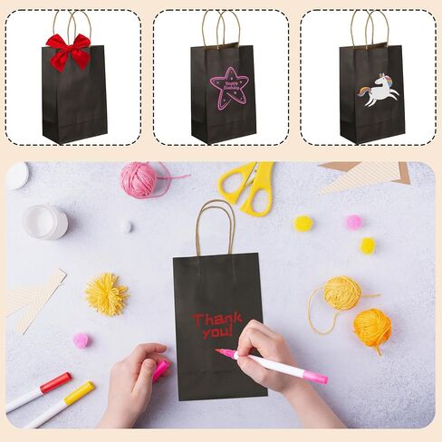 GITMIWS 30 Pack Brown Paper Bags Small Size, 5.25x3.25x8.25Inch Brown Craft Paper Gift Bags with Handles Bulk, Retail Paper Shopping Bags for Small Business, Gifts, Merchandise Take Out Sacks in Saudi Arabia
