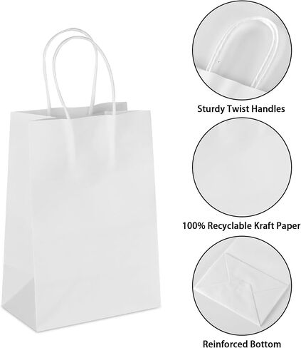GITMIWS 30 Pack Brown Paper Bags Small Size, 5.25x3.25x8.25Inch Brown Craft Paper Gift Bags with Handles Bulk, Retail Paper Shopping Bags for Small Business, Gifts, Merchandise Take Out Sacks in Saudi Arabia