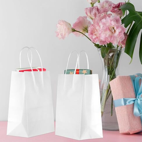 GITMIWS 30 Pack Brown Paper Bags Small Size, 5.25x3.25x8.25Inch Brown Craft Paper Gift Bags with Handles Bulk, Retail Paper Shopping Bags for Small Business, Gifts, Merchandise Take Out Sacks in Saudi Arabia