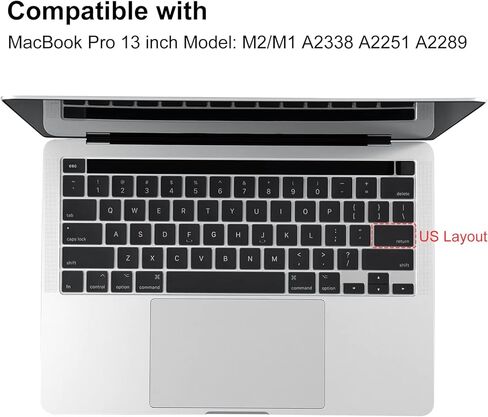 BlueSwan Clear Ultra Thin TPU Keyboard Cover for MacBook Pro 13 inch M2/M1 Chip, Model Number A2338 A2289 A2251 Release 2020-2022, US Layout, Keyboard Protector Accessories in Kuwait