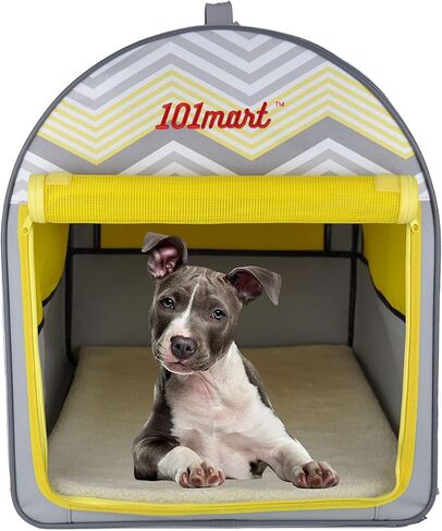 Premium Soft-Sided Foldable Small Size Pet Crate | Portable Pet Kennel for Home and On The Go | Made from Durable Water-Resistant Canvas Fabric | Perfect for Indoor and Outdoor Use in Kuwait