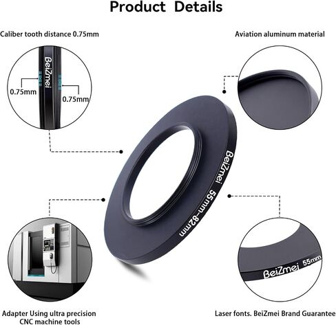 72mm to 77mm Camera Filters Ring,Filters Ring Compatiable All Brands Ø72mm Lens to Ø77mm Camera accessory.Made of CNC. in Saudi Arabia