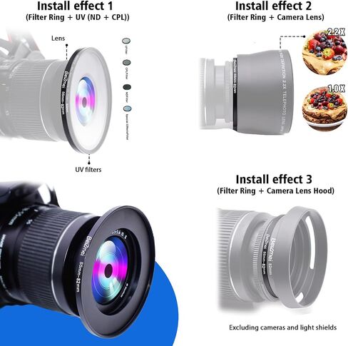 72mm to 77mm Camera Filters Ring,Filters Ring Compatiable All Brands Ø72mm Lens to Ø77mm Camera accessory.Made of CNC. in Saudi Arabia