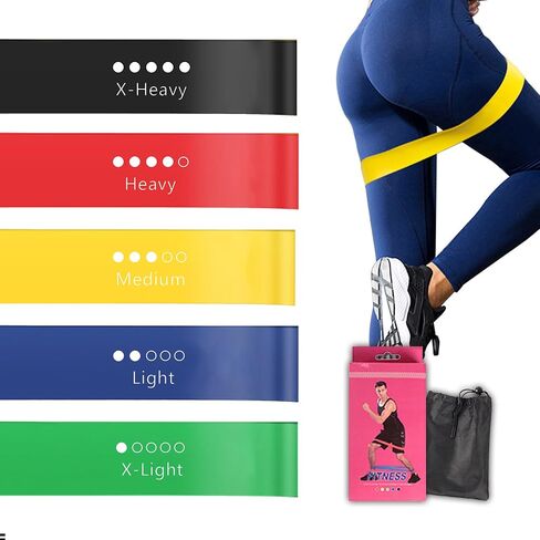 JTW Exercise Bands Resistance for Women and Men，Resistance Band for Working Out,Physical Therapy Bands,Set of 5，It is Mainly Used for Working Out Legs and Buttocks in Saudi Arabia