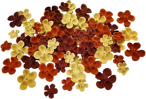 Mulberry Paper Petals Roses Flowers Scrapbooking Wedding DIY Craft Supplies Card Artificial Patch Paper Flower (Brown Tone) in Saudi Arabia