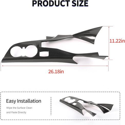 RT-TCZ Carbon Fiber Center Console Gear Shift Panel Trim Cover Cup Holder Frame Interior Decoration Kit Accessories for Chevrolet Camaro 2016-2022 in Saudi Arabia