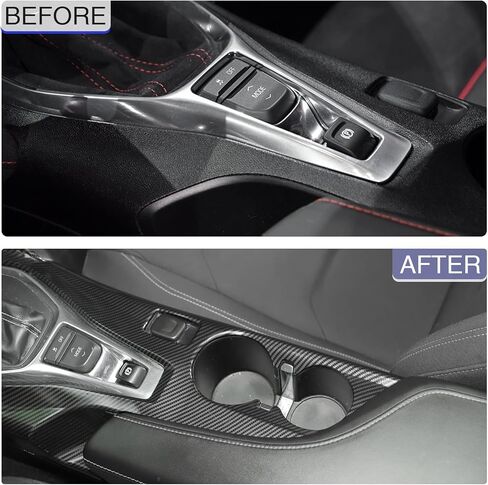 RT-TCZ Carbon Fiber Center Console Gear Shift Panel Trim Cover Cup Holder Frame Interior Decoration Kit Accessories for Chevrolet Camaro 2016-2022 in Saudi Arabia