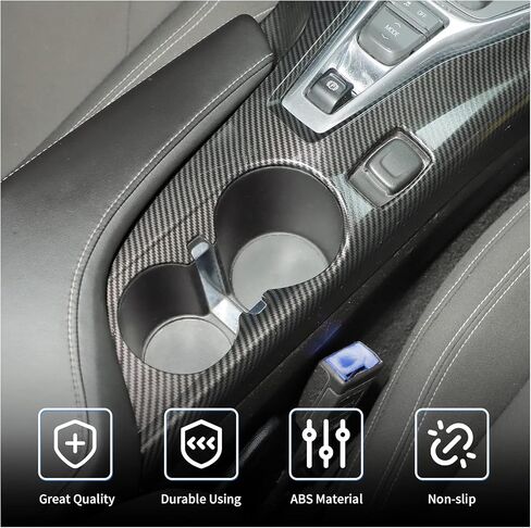 RT-TCZ Carbon Fiber Center Console Gear Shift Panel Trim Cover Cup Holder Frame Interior Decoration Kit Accessories for Chevrolet Camaro 2016-2022 in Saudi Arabia