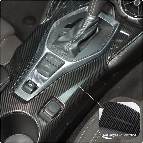 RT-TCZ Carbon Fiber Center Console Gear Shift Panel Trim Cover Cup Holder Frame Interior Decoration Kit Accessories for Chevrolet Camaro 2016-2022 in Saudi Arabia