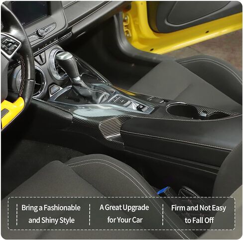 RT-TCZ Carbon Fiber Center Console Gear Shift Panel Trim Cover Cup Holder Frame Interior Decoration Kit Accessories for Chevrolet Camaro 2016-2022 in Saudi Arabia