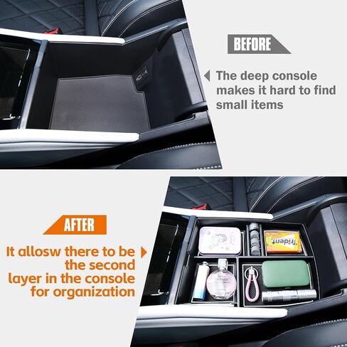 TACORBO Center Console Organizer Tray Compatible with Volkswagen Atlas/Cross Sport 2024 Accessories Insert Tray, Atlas Cross Sport 2024 Armrest Secondary Storage Box, White Trim in Saudi Arabia
