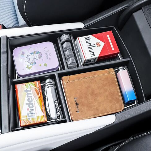 TACORBO Center Console Organizer Tray Compatible with Volkswagen Atlas/Cross Sport 2024 Accessories Insert Tray, Atlas Cross Sport 2024 Armrest Secondary Storage Box, White Trim in Saudi Arabia