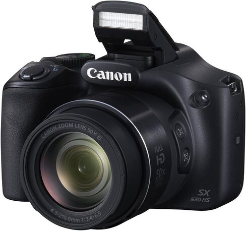 كاميرا Canon SX530-CR الرقمية PowerShot CMOS بدقة 16.0 ميجابكسل مع تكبير بصري للصورة 50x (24-1200 مم) وفيديو LCD عالي الدقة 3 بوصة 1080 بكسل، متجدد - أسود in Saudi Arabia