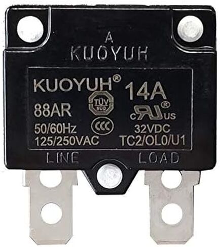 14 Amp 125/250VAC 32/50VDC 88AR Series Automatic-Reset Thermal Overload Protector Circuit Breaker (1-Pack) in Saudi Arabia