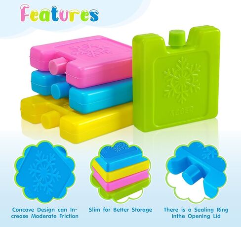 6/8/12 Pack Mini Ice Packs for Cooler,3 X 3 X 0.5In Slim Ice Packs Reusable,Lightweight Cool Packs,Reusable Ice Crystal Boxes for Lunch Bag, Kid Freezer Packs for Work,School,Picnic,Camping,Fishing in Saudi Arabia