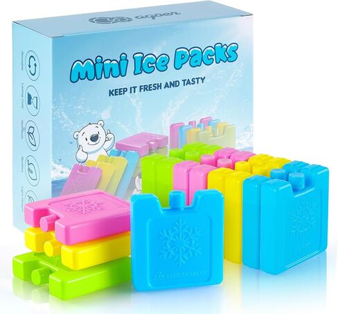 6/8/12 Pack Mini Ice Packs for Cooler,3 X 3 X 0.5In Slim Ice Packs Reusable,Lightweight Cool Packs,Reusable Ice Crystal Boxes for Lunch Bag, Kid Freezer Packs for Work,School,Picnic,Camping,Fishing in Saudi Arabia