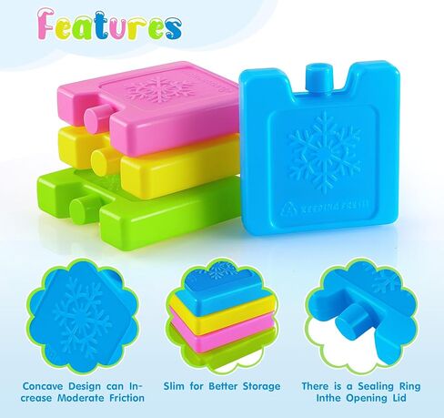 6/8/12 Pack Mini Ice Packs for Cooler,3 X 3 X 0.5In Slim Ice Packs Reusable,Lightweight Cool Packs,Reusable Ice Crystal Boxes for Lunch Bag, Kid Freezer Packs for Work,School,Picnic,Camping,Fishing in Saudi Arabia