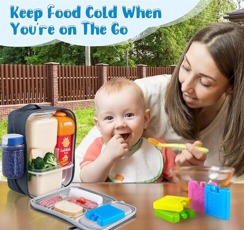 6/8/12 Pack Mini Ice Packs for Cooler,3 X 3 X 0.5In Slim Ice Packs Reusable,Lightweight Cool Packs,Reusable Ice Crystal Boxes for Lunch Bag, Kid Freezer Packs for Work,School,Picnic,Camping,Fishing in Saudi Arabia