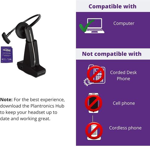 Plantronics Savi W440 Wireless DECT Headset System for Laptop & Softphone (Renewed) in Saudi Arabia