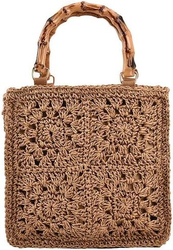 YYW Cute Handwoven Rattan Straw Bag for Women, Boho Beach Tote Bag with Feathers Ornaments Drawstring bag and Hanging Strap in Saudi Arabia