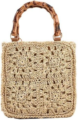 YYW Cute Handwoven Rattan Straw Bag for Women, Boho Beach Tote Bag with Feathers Ornaments Drawstring bag and Hanging Strap in Saudi Arabia