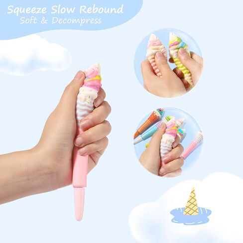 NEWEST 5 Pieces Cute Pig Squishy Pens, Pink Stress Relief Sponge Pens Pig Gel Ink Pens Novelty Pig Writing Pen for Adults Mental Workers in Saudi Arabia
