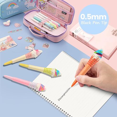NEWEST 5 Pieces Cute Pig Squishy Pens, Pink Stress Relief Sponge Pens Pig Gel Ink Pens Novelty Pig Writing Pen for Adults Mental Workers in Saudi Arabia