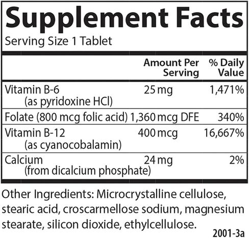 Carlson - Tri-B, Vitamin B Complex, 25 mg Vitamin B-6, 400 mcg Vitamin B-12, Folic Acid Energy Pills, Promote Cardiovascular Health, B Complex Vitamins, B12 Supplement, B Vitamin Complex, 120 Tablets in Saudi Arabia