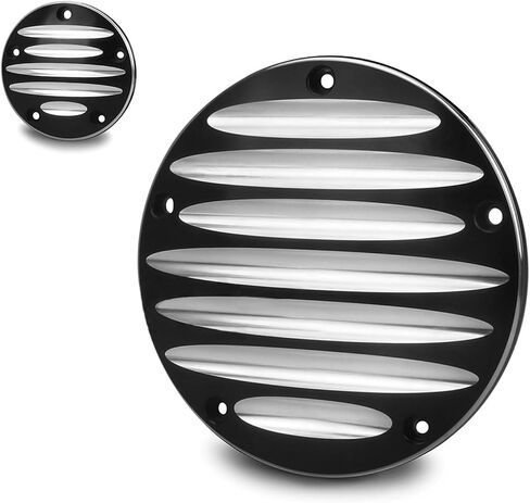 Black Engine Protector Derby Cover for Harley Softail Fatboy Springer Heritage 5 Holes Timing Cover Touring Street Glide Road King 1999-2015(99-15 Softail/Dyna/Touring) in Saudi Arabia