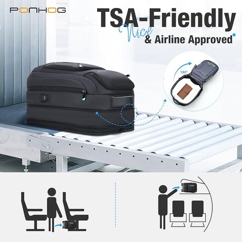 حقيبة ظهر للأعمال للرجال - حقيبة ظهر كبيرة للكمبيوتر المحمول مقاس 17 بوصة قابلة للتوسيع، تحمل على متن الطائرة معتمدة من إدارة أمن المواصلات الأمريكية، حقيبة كمبيوتر مقاومة للماء للعمل والسفر والتنقلات الجامعية باللون الأسود in Kuwait