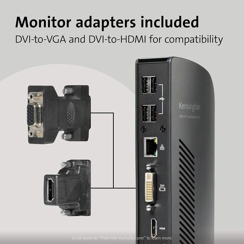 Kensington AD220S3 USB-C Docking Station 12-in-1 USB-C Hub 3 Monitors with 85W Charging, 2xHDMI, 1x VGA, Ethernet, SD/Micro SD Card Readers, 3.5mm Audio, for MacBook and USB C Laptops (K31343WW) in Saudi Arabia