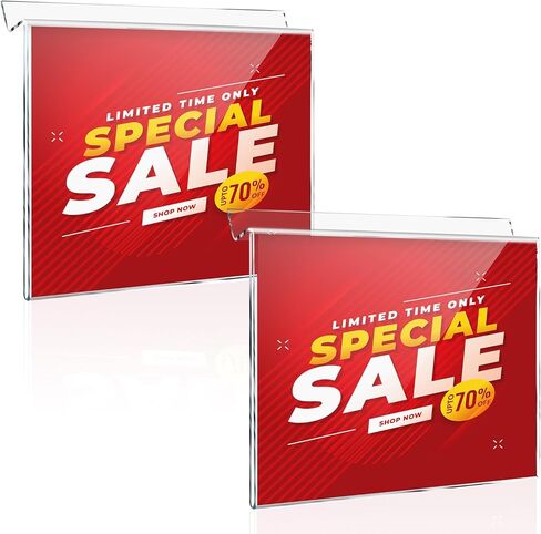 2 قطعة Slatwall حامل علامة الاكريليك حامل علامة أفقي 7*5 أصحاب التسويق Slatwall سعر حامل العلامة الإطار حامل علامة عرض لمتجر بيع بالتجزئة Slatwall لوحات مكتب الإعلان in Kuwait