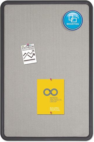 Quartet Bulletin Board, Fabric, 3 x 2 Feet, Office Bulletin Boards, Contour Navy Blue Plastic Frame (7693BE) in Saudi Arabia