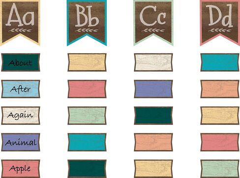 Teacher Created Resources Home Sweet Classroom Word Wall Bulletin Board Set, Pennants measure 4-1/2" x 5-1/4"; Cards measure 4-1/2" x 2", Multicolor in Saudi Arabia